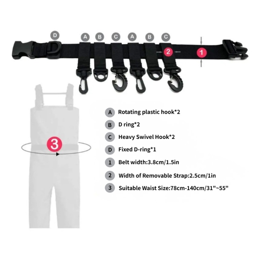 1Pcs Adjustable Wading Belts F - đánh giá và giá Fishing Equipment Hanger