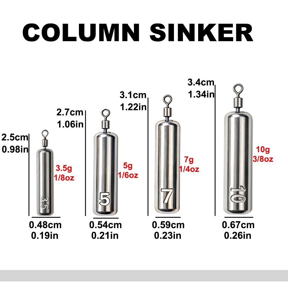 10-40Pcs Column Fishing Weight - đánh giá và giá Fishing Equipment Box